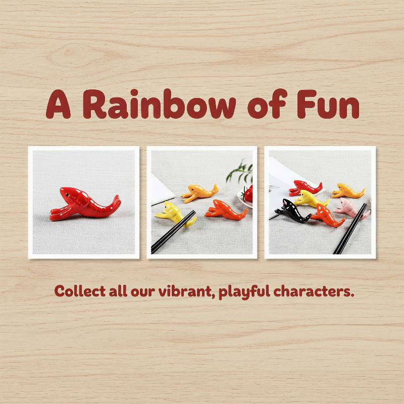 Chopstick Rest Ceramic - Durable Ceramic Crayfish Shaped Chopstick Rest