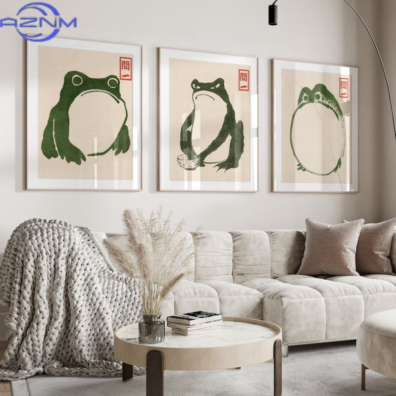 Japanese Living Lifestyle - AZNM Japanese Matsumoto Hoji Ukiyo-e Frog