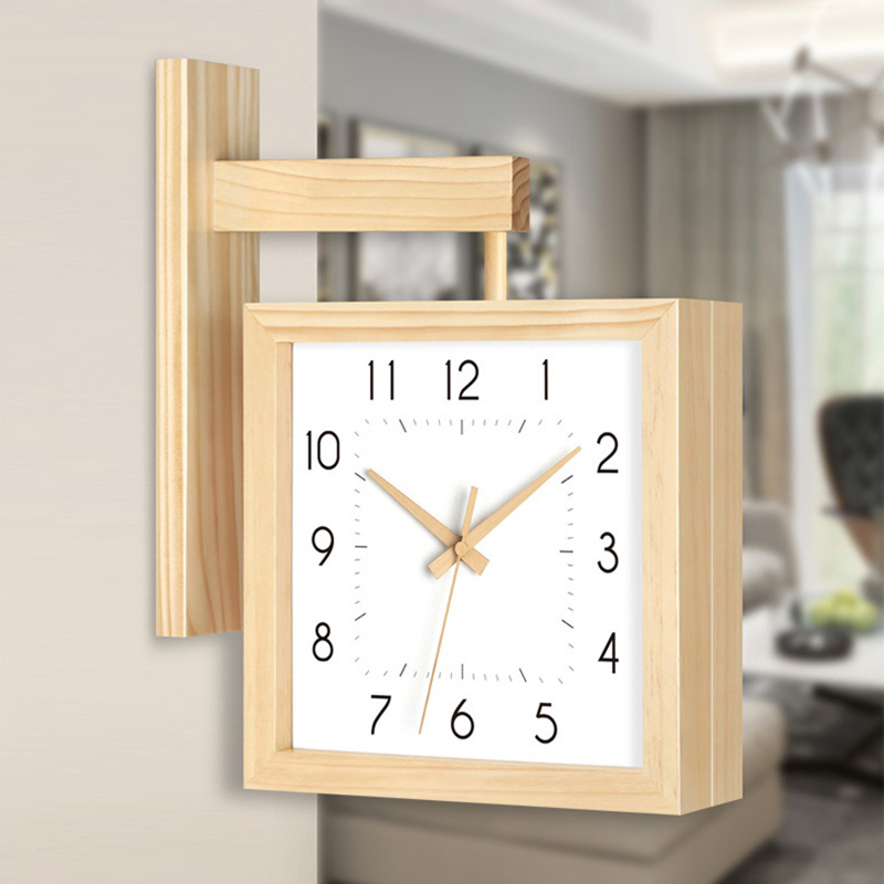 Japanese Living Lifestyle - Wooden Double Sided Wall Clocks Silent