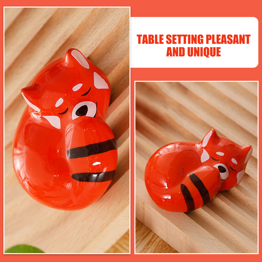 Chopstick Rest Ceramic - 4Pcs Ceramic Chopstick Rests Fox Design