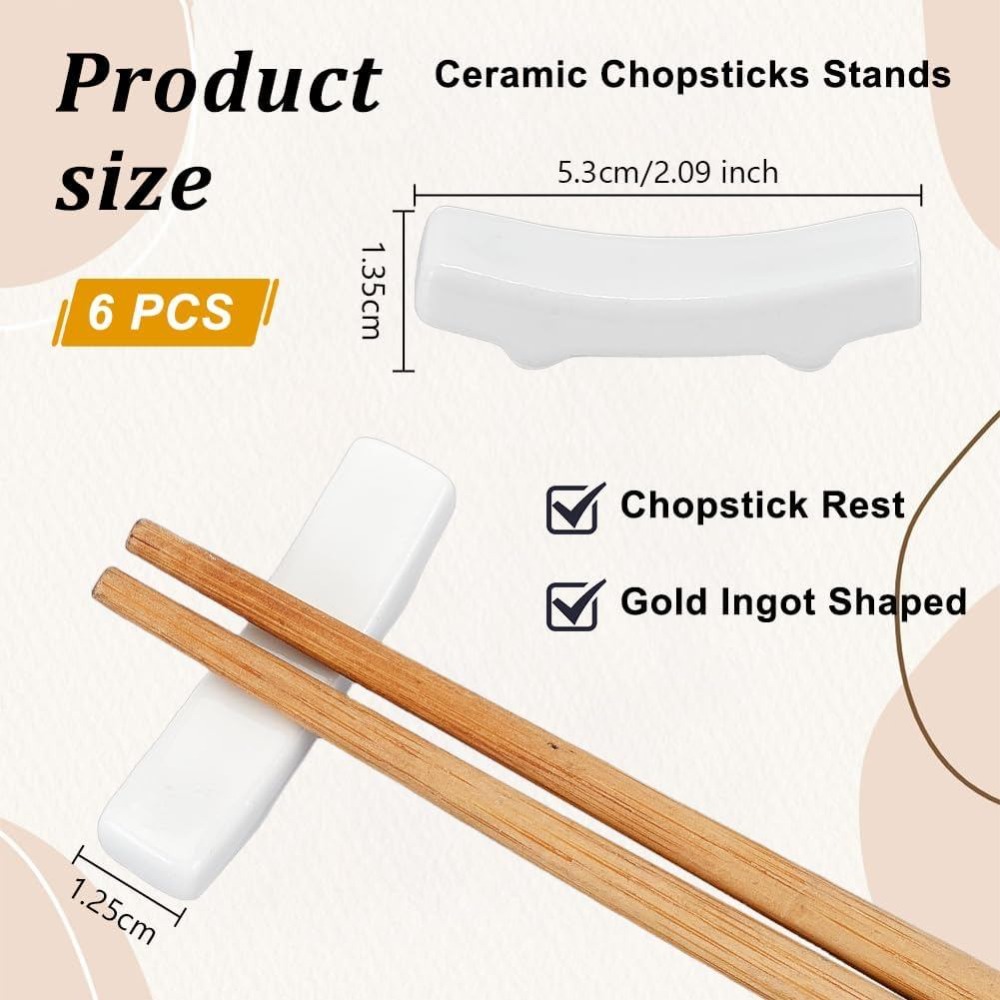 6Pcs White Ceramic Spoon Rest  - đánh giá và giá Chopstick Rest Ceramic