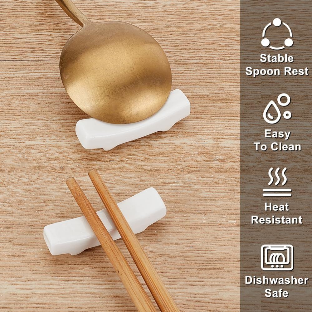 6Pcs White Ceramic Spoon Rest  - đánh giá và giá Chopstick Rest Ceramic